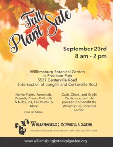 Plant Sale Flyer Sep17